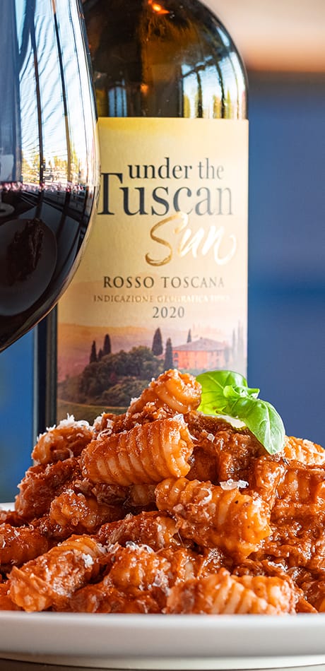 House-made Cavatelli with Amore Ragù with Under the Tuscan Sun, Vino Rosso, Toscana